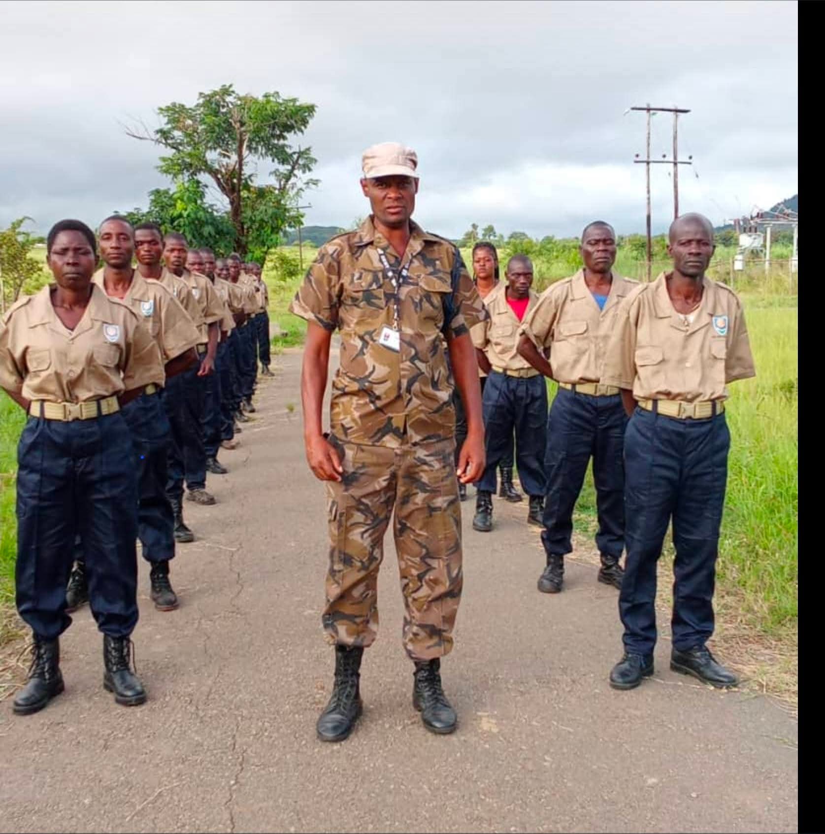 UK Security Services guards standing in formation during morning parade